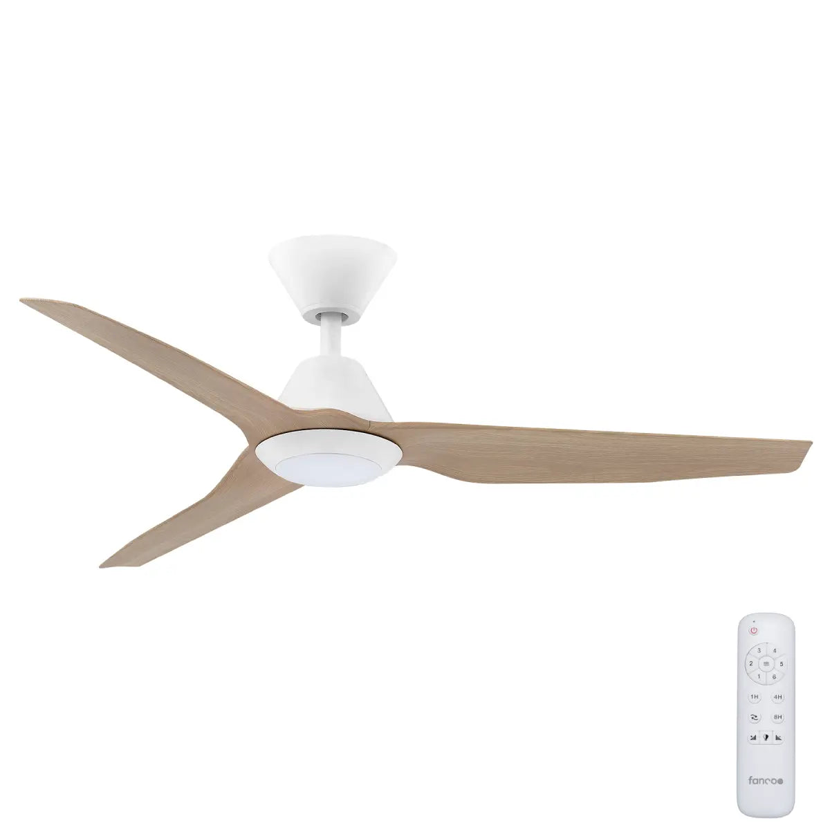 Infinity iD DC Ceiling Fan with CCT LED Light – Beechwood 48″