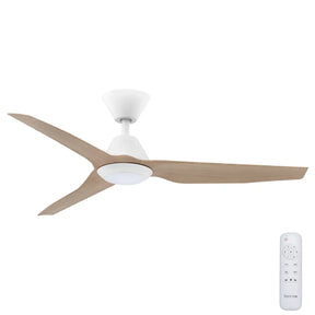 Infinity iD DC Ceiling Fan with CCT LED Light – Beechwood 48″