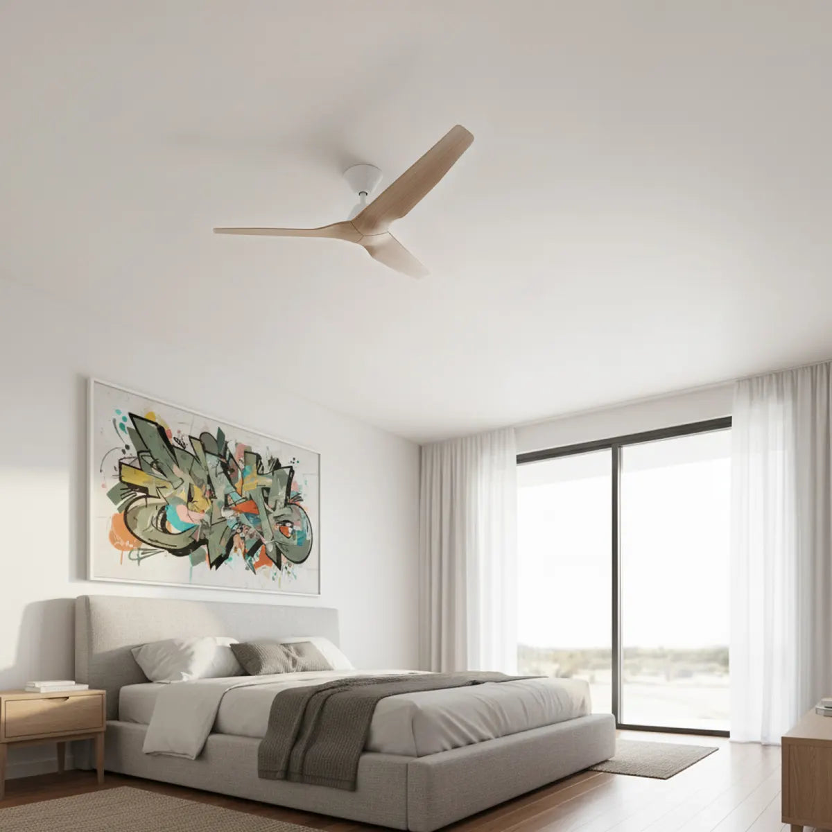 Infinity iD DC Ceiling Fan with Remote – Beechwood 48″