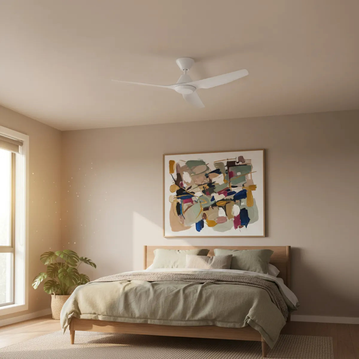 Infinity iD DC Ceiling Fan with CCT LED Light – White 48″