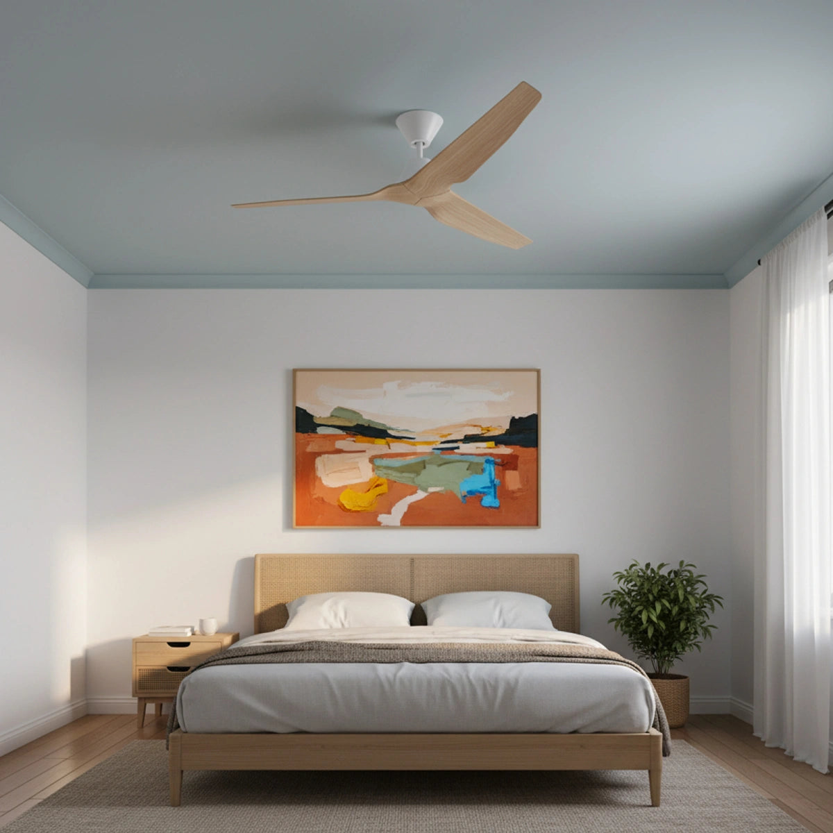 Infinity iD DC Ceiling Fan with Remote – Beechwood 54″