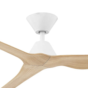 Infinity-iD DC Ceiling Fan with Remote – White with Beechwood Blades 60″