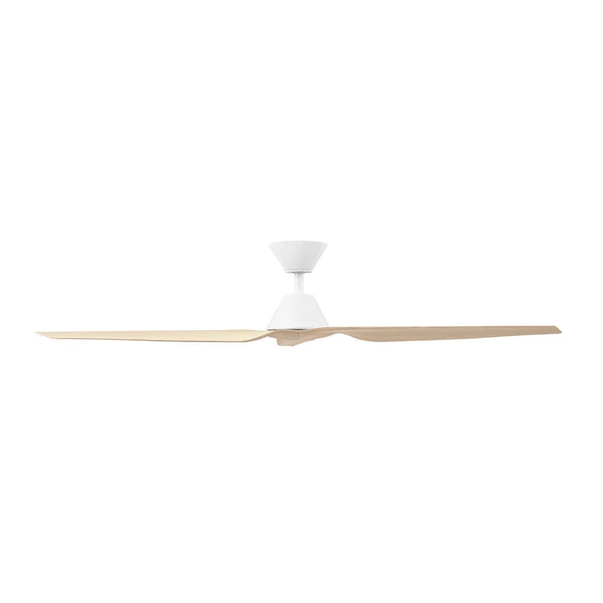Infinity-iD DC Ceiling Fan with Remote – White with Beechwood Blades 60″