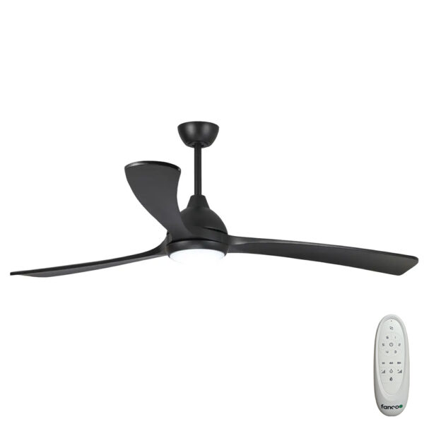 Sanctuary DC Ceiling Fan with CCT LED Light – Black 70″