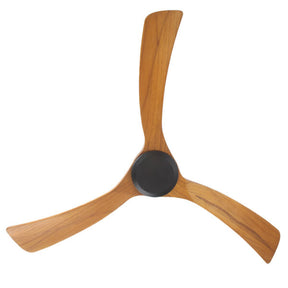 Sanctuary DC Ceiling Fan with Remote Control – Black with Teak Blades 52″
