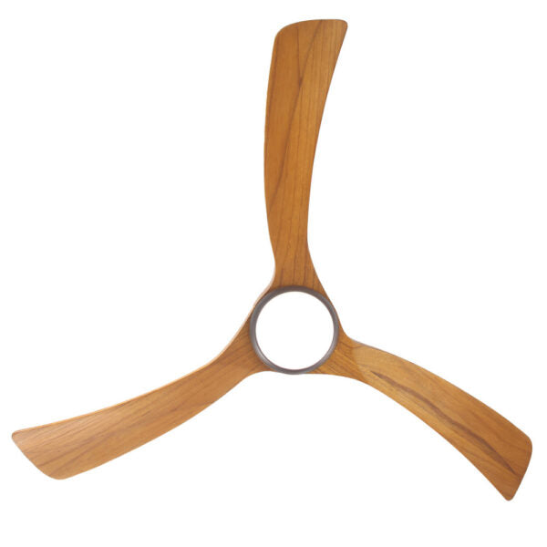 Sanctuary DC Ceiling Fan with Remote Control & CCT LED Light – Black with Teak Blades 52″