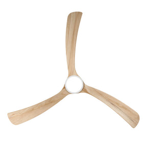 Sanctuary DC Ceiling Fan with CCT LED Light – White with Natural Blades 70″