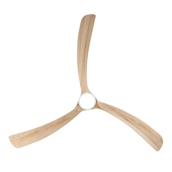 Sanctuary DC Ceiling Fan with CCT LED Light – White with Natural Blades 86″