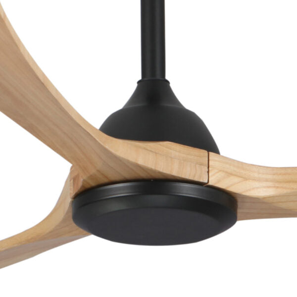 Sanctuary DC Ceiling Fan with Remote Control – Black with Natural Blades 52″