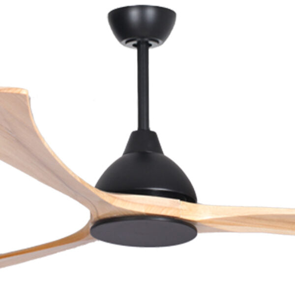 Sanctuary DC Ceiling Fan – Black with Natural Blades 86″