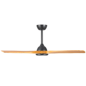 Sanctuary DC Ceiling Fan with Remote Control – Black with Teak Blades 52″