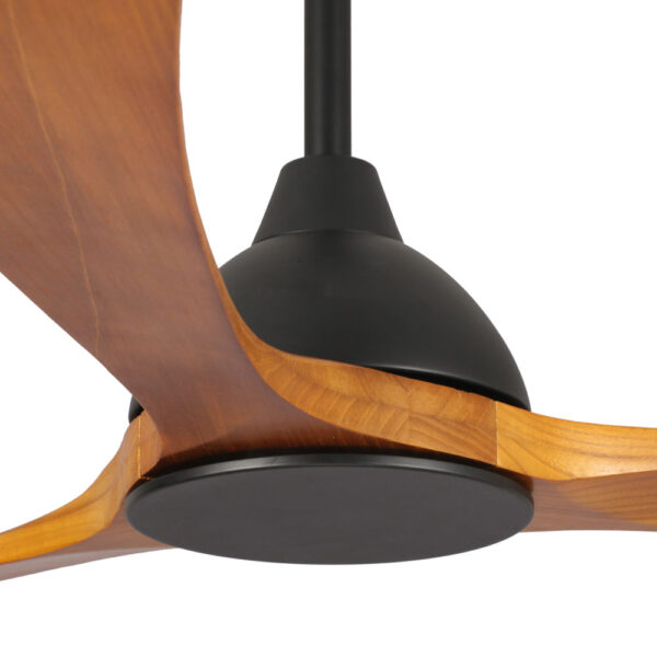 Sanctuary DC Ceiling Fan – Black with Teak Blades 70″