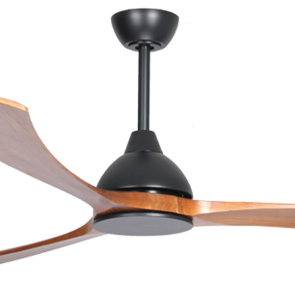 Sanctuary DC Ceiling Fan – Black with Teak Blades 86″