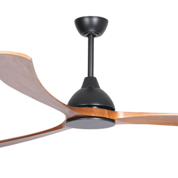 Sanctuary DC Ceiling Fan – Black with Teak Blades 92″