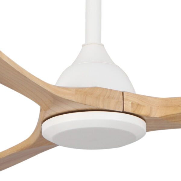 Sanctuary DC Ceiling Fan with Remote Control – White with Natural Blades 52″