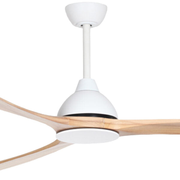 Sanctuary DC Ceiling Fan – White with Natural Blades 86″