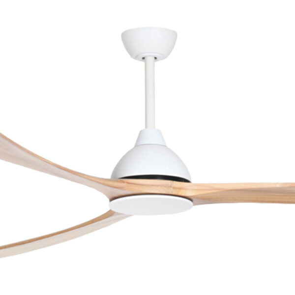 Sanctuary DC Ceiling Fan – White with Natural Blades 92″