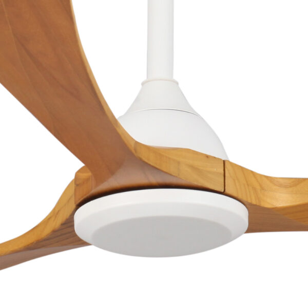 Sanctuary DC Ceiling Fan with Remote Control – White with Teak Blades 52″