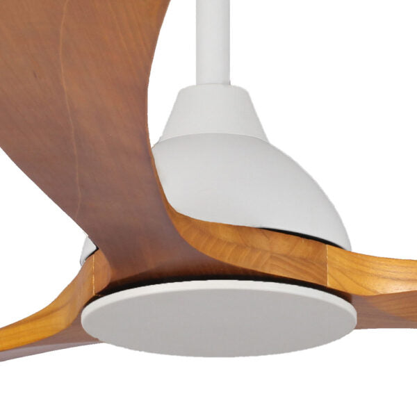 Sanctuary DC Ceiling Fan – White with Teak Blades 70″