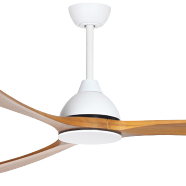 Sanctuary DC Ceiling Fan – White with Teak Blades 86″