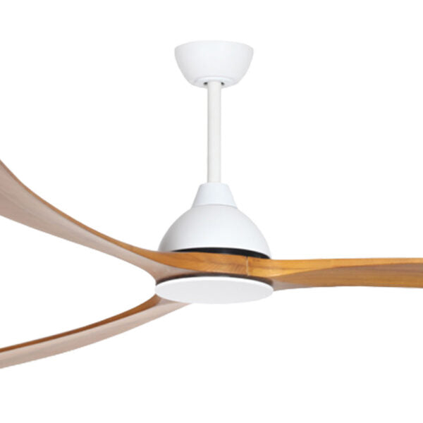 Sanctuary DC Ceiling Fan – White with Teak Blades 92″