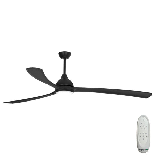 Sanctuary DC Ceiling Fan with CCT LED Light – Black 86″