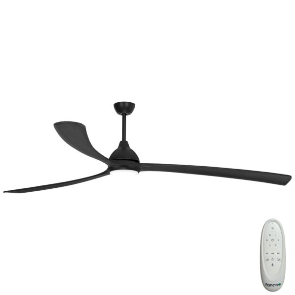 Sanctuary DC Ceiling Fan with CCT LED Light – Black 92″