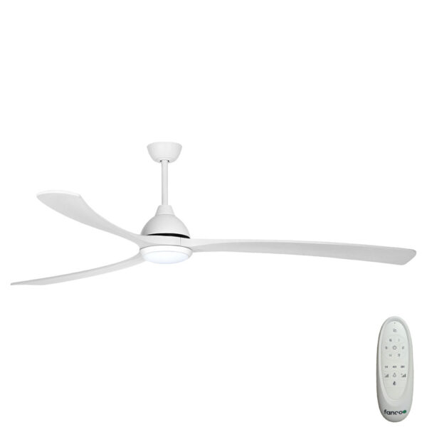 Sanctuary DC Ceiling Fan with CCT LED Light – White 86″