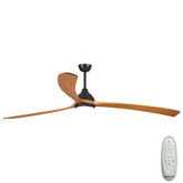 Sanctuary DC Ceiling Fan with CCT LED Light – Black with Teak Blades 92″