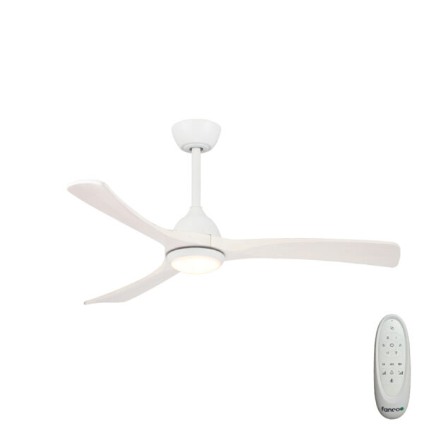 Sanctuary DC Ceiling Fan with Remote Control & CCT LED Light – White 52″