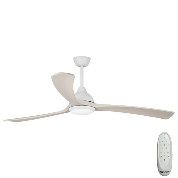Sanctuary DC Ceiling Fan with CCT LED Light – White 70″