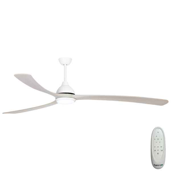 Sanctuary DC Ceiling Fan with CCT LED Light – White 92″