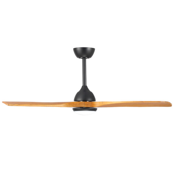 Sanctuary DC Ceiling Fan with Remote Control & CCT LED Light – Black with Teak Blades 52″