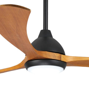 Sanctuary DC Ceiling Fan with CCT LED Light – Black with Teak Blades 86″