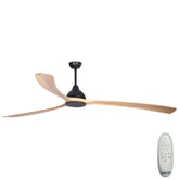 Sanctuary DC Ceiling Fan – Black with Natural Blades 92″