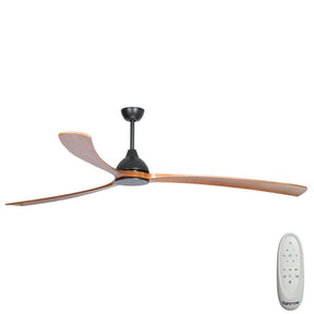 Sanctuary DC Ceiling Fan – Black with Teak Blades 92″