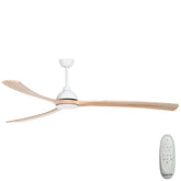 Sanctuary DC Ceiling Fan – White with Natural Blades 92″