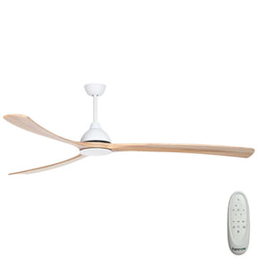 Sanctuary DC Ceiling Fan – White with Natural Blades 92″