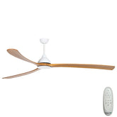Sanctuary DC Ceiling Fan – White with Teak Blades 92″