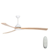 Sanctuary DC Ceiling Fan – White with Natural Blades 86″