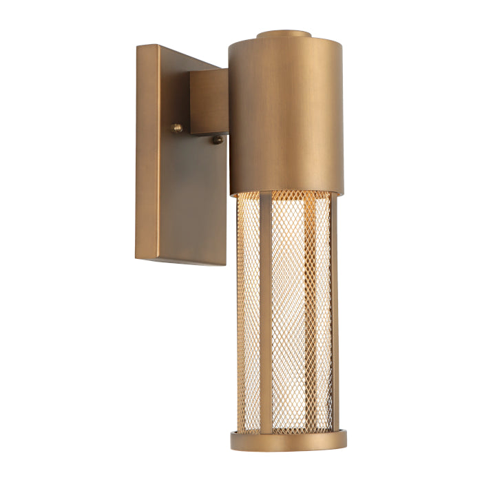 KASSEL 1LT EXTERIOR WALL LIGHT AGED BRASS