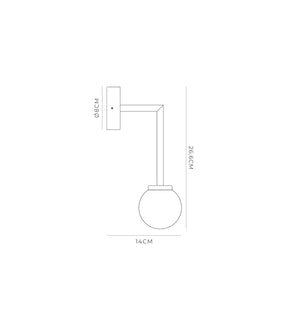 Orb Long Arm Wall Light - Small