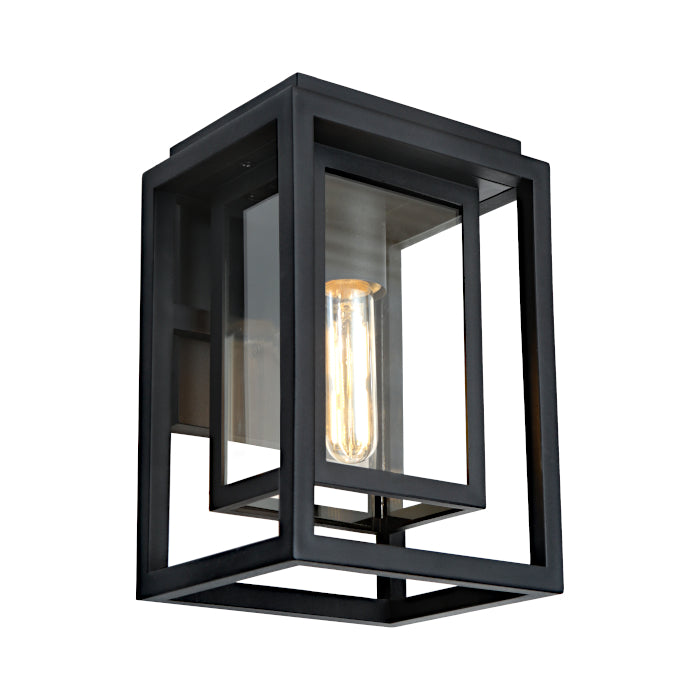LUTON 1LT EXTERIOR WALL LIGHT BLACK