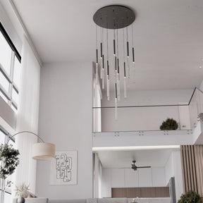Rhea Pencil Drop 14 Light LED Pendant Black