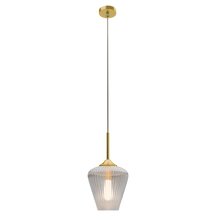 Ribbon Ribbed Glass Pendant Small Ø230 Clear