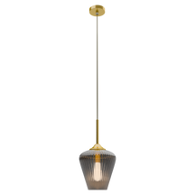 Ribbon Ribbed Glass Pendant Small Ø230 Clear