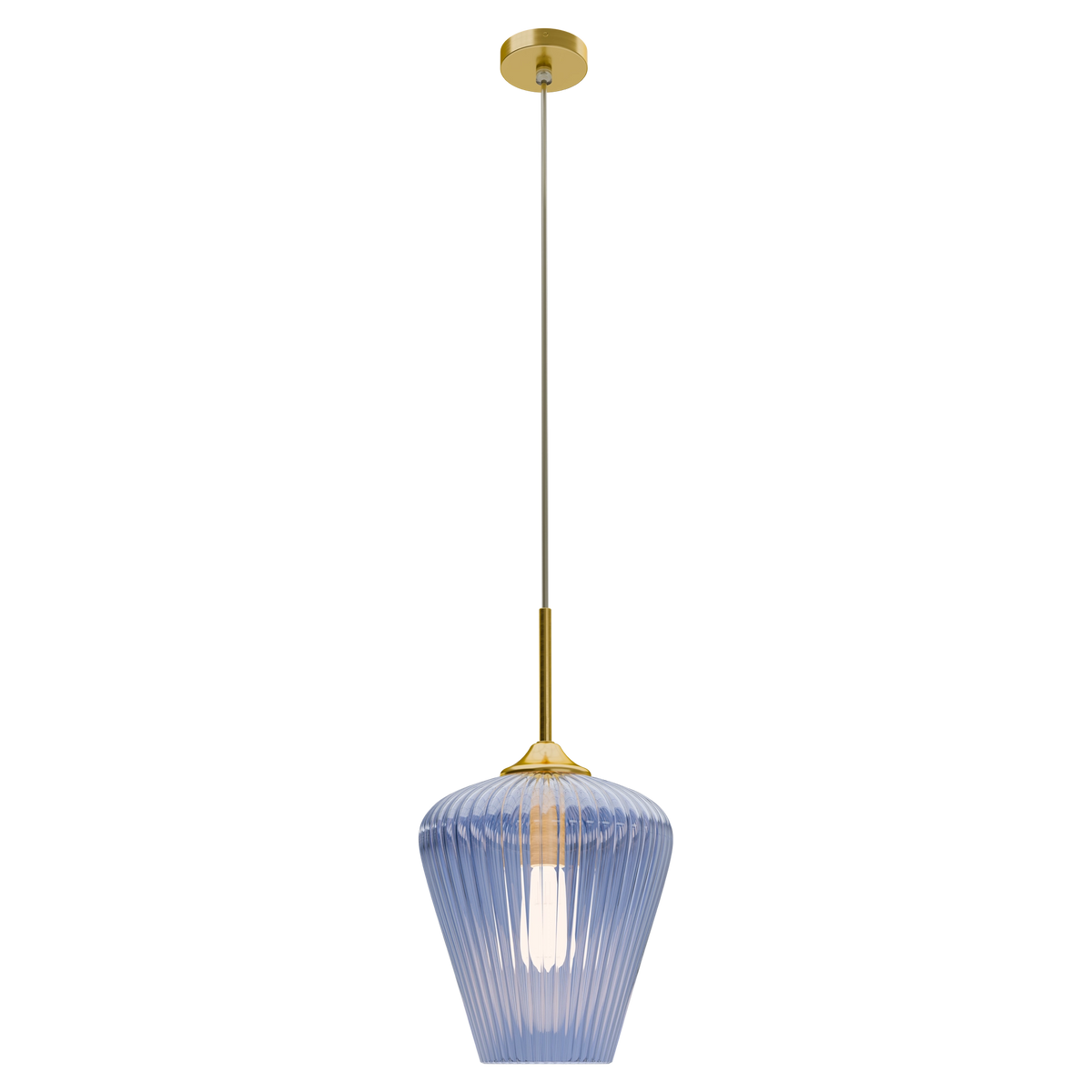 Ribbon Ribbed Glass Pendant Medium Ø280 Clear