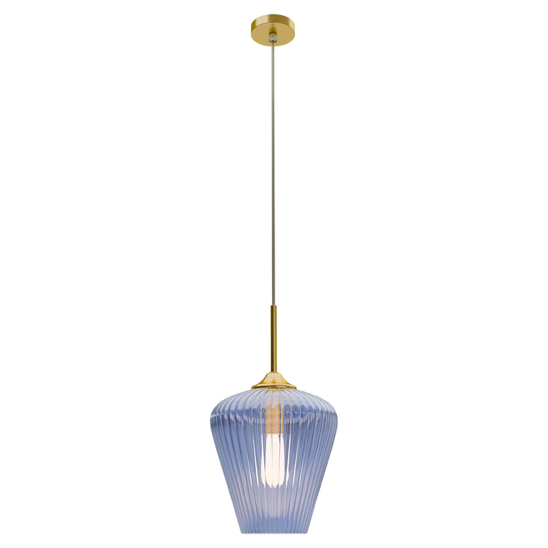 Ribbon Ribbed Glass Pendant Medium Ø280 Clear