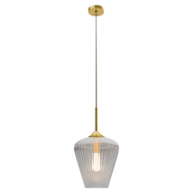 Ribbon Ribbed Glass Pendant Medium Ø280 Clear