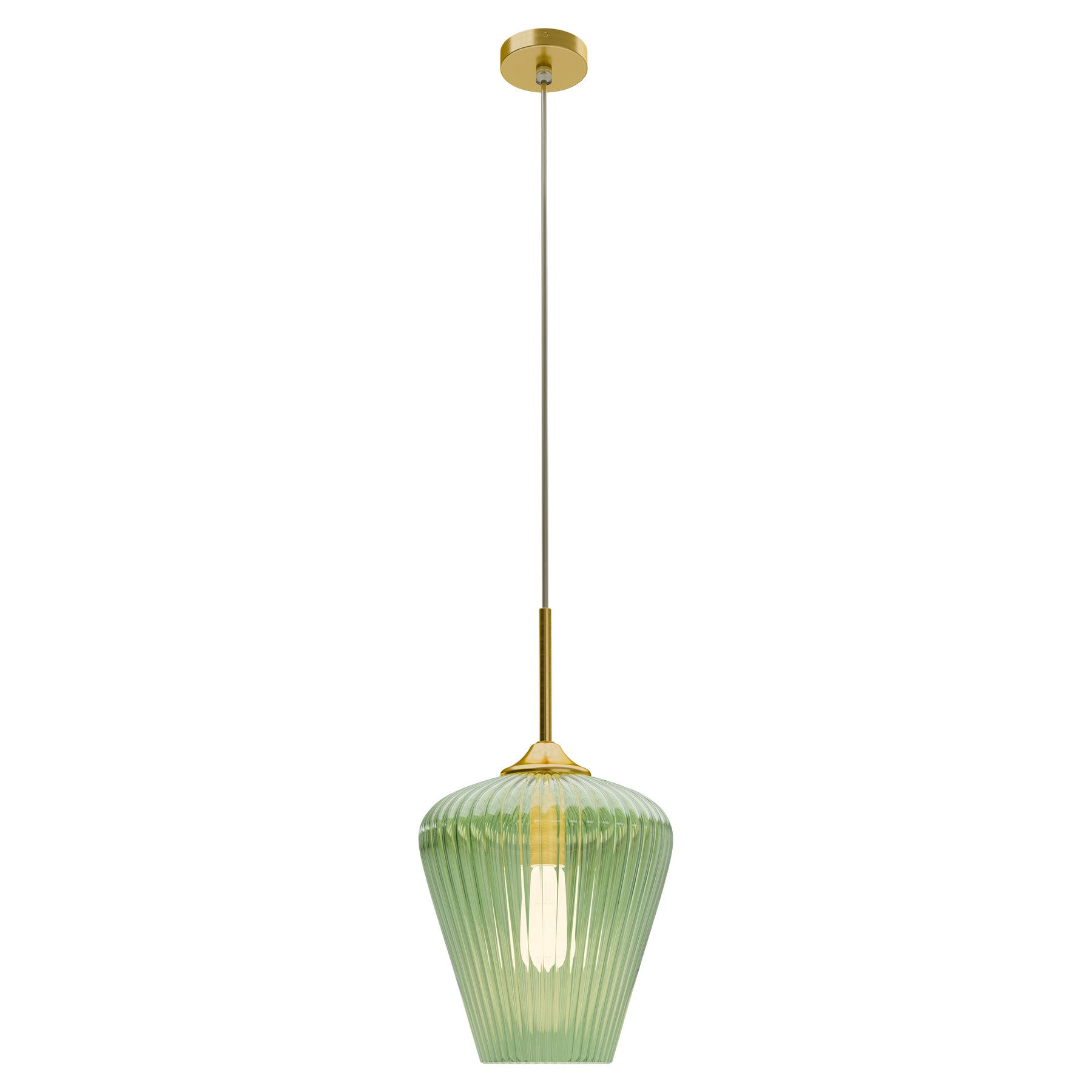 Ribbon Ribbed Glass Pendant Medium Ø280 Clear